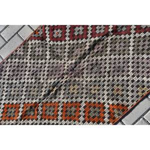 Traditional Brown Red Wool <b>Rug</b> 2.7 X 3.8ft Vintage Turkish Design Patchwork for Entryway 9x12 Rectangle New Latex <b>Bedside</b> <b>Rug</b> - Product Image 5