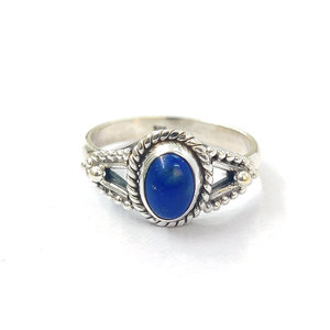 Bague Statement en Lapis Lazuli de 3,1 Grammes, Bijou Fin avec Sertissage Géométrique, Certifiée IGI pour Usage Quotidien - Product Image 1