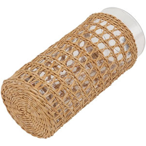 Élégant manchon de paille léger décoratif en verre tissé tasse porte-paille accessoires de boissons ajustement verre verres promotionnels - Product Image 1