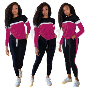 Survêtements Mode Femmes Joggers Costumes Ensembles Polyester Pieds Zip Formation Jogging Porter pour les Femmes - Product Image 6