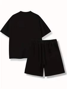 Conjunto de camiseta y pantalones cortos de marca unisex personalizado Conjunto de dos piezas de gran tamaño en blanco Pantalones cortos y camisetas para hombres - Product Image 2