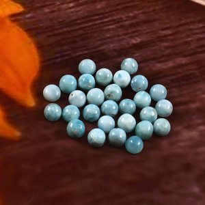 ลาร์ิมาแท้ขนาด 10 มม. เกรด AAA ทรงกลม แบนด้านหลัง แบบคาโบชอง หินกึ่งมีค่า สำหรับทำเครื่องประดับ ขายส่งจำนวนมาก - Product Image 3