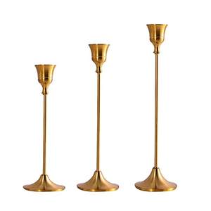 Candelabros votivos de latón alto moderno para decoración del hogar del banquete de boda - Product Image 2