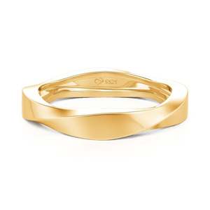 แหวนแต่งงานผู้ชาย Jeulia 18K ทองคำแท้ ดีไซน์โมเบียส ประดับเพชรแบบ Bezel Setting - Product Image 1