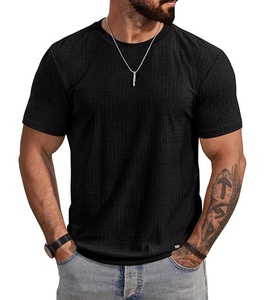 New Arrival Men's 100% Cotton Short Sleeve Casual <b>T</b>-<b>Shirt</b> Round Neck Shoulder Slope Neck Tape Solid Color From Bangladesh - Product Image 1