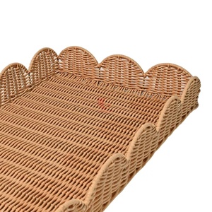 Bandeja de Almacenamiento Rectangular de Ratán, Diseño Bohemio, Organizador de Mesa Reutilizable de un Solo Nivel, Solución para Organizar - Product Image 2