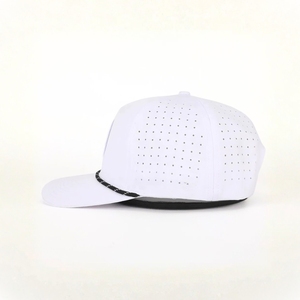 Global Supply Water Resistance Golf Hat Custom Embroidery Patch Logo Twisted Rope 5 Panel Laser Cut Holes <b>Cap</b> Injae Vina Golf VN - Product Image 3