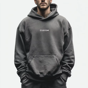 Fabricants de sweats à capuche en gros personnalisés surdimensionnés 450 Gsm sweat à capuche French Terry sweats à capuche pour hommes - Product Image 4