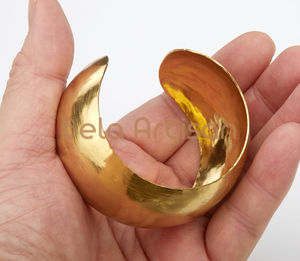 Handmade Wide Brass Cuff Bracelet Vintage Artisan <b>Jewelry</b> for Party for Wholesale Buyers or Earrings - Product Image 4