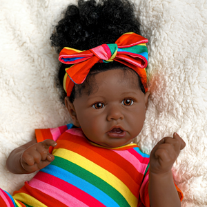 Babeside Saski 20'' Reborn Puppe mit Afro Haar – Stoffkörper Kaffeefarbene Haut Baby Mädchen, Großbestellung - Product Image 2