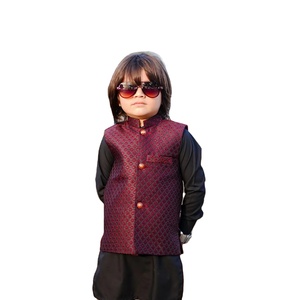 Classique Long coton enfants Shalwar Kameez avec gilet garçons pakistanais indien traditionnel Eid tenue de fête de mariage élégant - Product Image 1