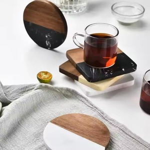 Posavasos de resina epoxi de madera de Acacia Cuadrado y Redondo con aislamiento natural para tazas de bebidas, cerveza, café, té, posavasos de resina - Product Image 4