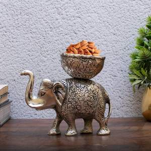 Elephant Sculpture Figurine for showcase Showpiece Decor Scandinavian and European Style Metal Animals Table Top - Product Image 2