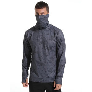 Sweat à capuche pour homme avec protection solaire UPF 50+, manches longues, 100% polyester, imperméable, coupe-vent, séchage rapide, léger, avec trous pour les pouces, pour la pêche - Product Image 4