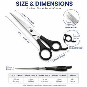 6.8 Inch Precision Hair <b>Cutting</b> Scissors Stainless Steel Professional Barber Shears Sharp Blade Ergonomic Salon <b>Tool</b> - Product Image 5