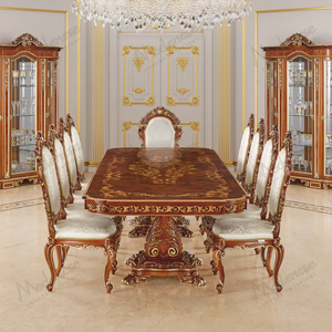 Silla de Comedor Clásica Europea Tallada con Reposabrazos y Tapicería de Terciopelo Color Marfil Premium - Product Image 4