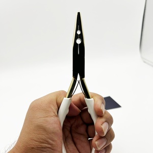 Nueva herramienta de alicates de extensión de cabello de acero inoxidable, mango de agarre de goma blanca, alicates de microapertura y cierre de cabello - Product Image 5