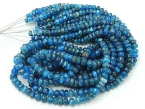 Cuentas redondas pulidas lisas de apatita azul neón, piedra suelta de hebra de 16 pulgadas para hacer joyas - Product Image 5