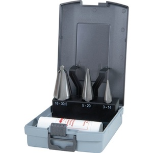 RUKO 4-Piece HSS Drill Bit Set for <b>Sheet</b> Metal 3-14/5-20/16-30.5mm <b>ABS</b> <b>Plastic</b> Case for Metal Crafts - Product Image 1