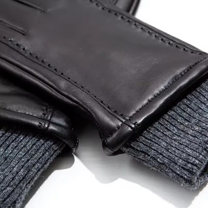 Guantes de invierno unisex personalizados, nueva piel de oveja de vaca auténtica, protección UV, guantes de ciclo de conducción para caballeros para mujer, táctil - Product Image 5