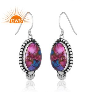 Handmade Design Sterling Silver Natural Mojave Copper Purple <b>Turquoise</b> Gemstone <b>Earring</b> Custom Jewelry Manufacturer - Product Image 3