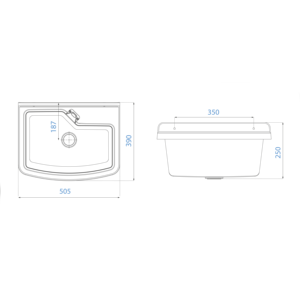 Lavello da Cucina Mongardi Vela Line 50L Multiuso, Montaggio a Parete, Resistente agli Acidi, per Uso Interno ed Esterno, con Rubinetto a Foro Singolo - Product Image 2