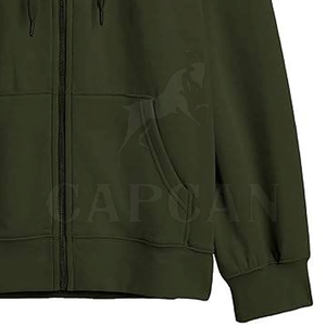 Sudadera con Capucha para Mujer de Capcon Sport, 100% Algodón Ecológico, Transpirable, con Cierre Completo y Logotipo Frontal en el Cuello, 220g, Invierno - Product Image 3