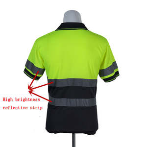 Hi Vis Reflective Polo <b>t</b>-<b>shirts</b> with Short Sleeve High Visibility Safety <b>T</b>-<b>Shirt</b> Featuring Customizable Logo with low price - Product Image 5