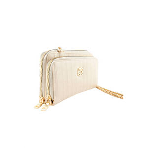 Bolso beige con doble cremallera de piel de cocodrilo - Accesorio de ropa - Product Image 2