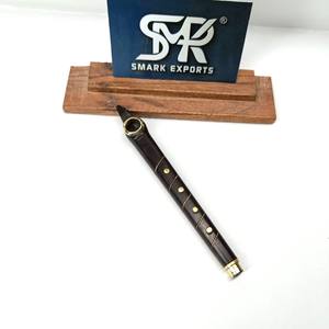 Pipe à fumer longue en bois classique, faite à la main, réutilisable, avec anneau en laiton, écologique, pipe à tabac traditionnelle pour collectionneurs, usage élégant - Product Image 4