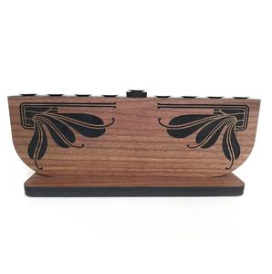 Menorah en bois fait à la main chic bougeoir pour la décoration de Noël mariage pièce maîtresse bougeoir titulaire maison décor de table - Product Image 1