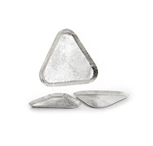 Plateau de service en aluminium doré de forme ovale au meilleur design avec travail martelé d'Inde - Product Image 3