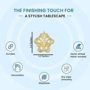 แหวนผ้าเช็ดปากแบบเนื้อแข็งใช้ซ้ำได้แหวนแต่งงานออกแบบลายดอกไม้หรูหรา - Product Image 5