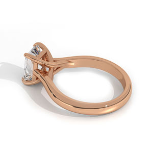 Bague de fiançailles en diamant de laboratoire incolore et radieux, clarté VVS, alliance en or rose, sertie en or 18 carats, pour mariages romantiques et fêtes - Product Image 4