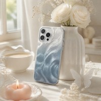 Coque de téléphone en silicone à texture dégradée, antichoc, souple, anti-traces de doigts, avec support pour iPhone 17 Series