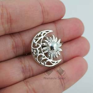 Silver Sun <b>Moon</b> <b>Ring</b> Handmade 925 Sterling Silver Boho Jewelry Celestial Gift for Her Inlaid Crescent <b>Moon</b> <b>Ring</b> - Product Image 5