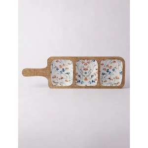 จานไม้ใส่อาหารและของหวานปรับแต่งได้ขนาดใหญ่พร้อมด้วยการทำงานที่เหมาะสำหรับการรับประทานอาหารที่หรูหรา - Product Image 5