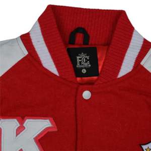 Veste Letterman pour hommes Corps en laine cachemire rouge et manches en cuir véritable blanc Vêtements grecs Vêtements d'extérieur universitaire fraternité - Product Image 4