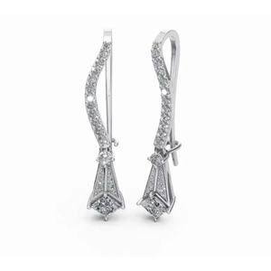 Pendientes de Diamantes de Diseño con Brillo Nebulosa en Oro de 18 Quilates de Alta Calidad, Corte Princesa y Redondo, Proveedor Mayorista en Línea B2B - Product Image 4