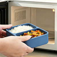 Runde BPA-freie, auslaufs ichere Silikon behälter in Lebensmittel qualität Langlebige wieder verwendbare Brotdose für Kinder für Bento