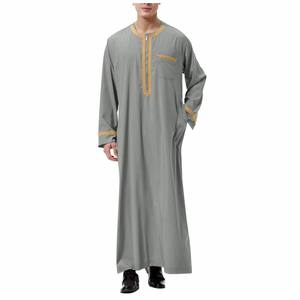 Venta al por mayor musulmán Jubbah Thobes vestido de hombre Thobe manga larga diseño islámico hombres Al Daffah Thobes Venta caliente - Product Image 1