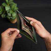 Dompet Lipat Kulit Chrome Tan Premium Buatan Tangan Pendek Tahan Lama Klasik dengan Penutup Kancing Jepret Multi-Fungsi Unisex