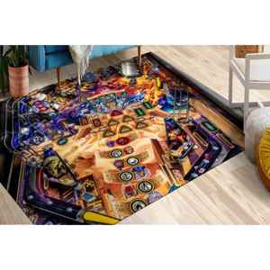 Tapis de jeu de flipper, tapis pour chambre de garçon, tapis pour salle de jeux, tapis imprimé, tapis à poils doux - Product Image 1