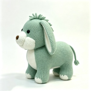 Juguete de peluche de burro de ganchillo personalizado, burro amigurumi, animal de peluche tejido a mano, burro de ganchillo suave, lugar seguro para bebés - Product Image 5