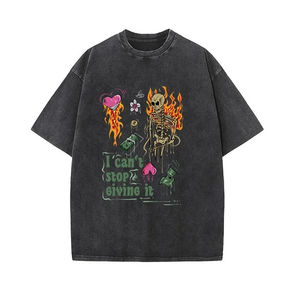 T-shirt vintage à épaules tombantes en coton 100% lavé à l'acide pour hommes - Product Image 6