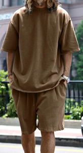 Wholesale Premium Quality <b>Men's</b> XXL Cotton <b>Shorts</b> Set Casual Fitness Printed Sportswear with Logo Plus Size Summer Shirt - Product Image 2