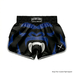 Heavy Duty Custom Brand <b>Name</b> Muay Thai Boxing Shorts Premium Satin Fight Apparel Symmetrically Designed Pattern Sublimation - Product Image 3