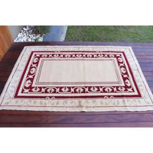 Alfombra Vintage, Alfombra Turca de 4x5.9 pies, Alfombra Oriental de Lana Blanca y Roja - Product Image 3