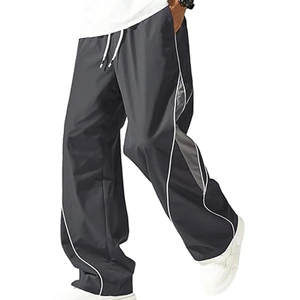 Pantalon cargo parachute multi-poches personnalisé en nylon coupe ample coupe-vent du fabricant - Product Image 4