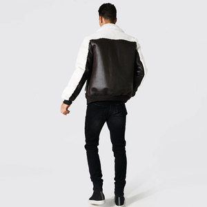 Genuine Leather Bomber <b>Jacket</b> With Faux Fur Lining Zipper Closure Winter Moto Biker Style Thick Regular <b>Fit</b> Leather <b>Jacket</b> - Product Image 6